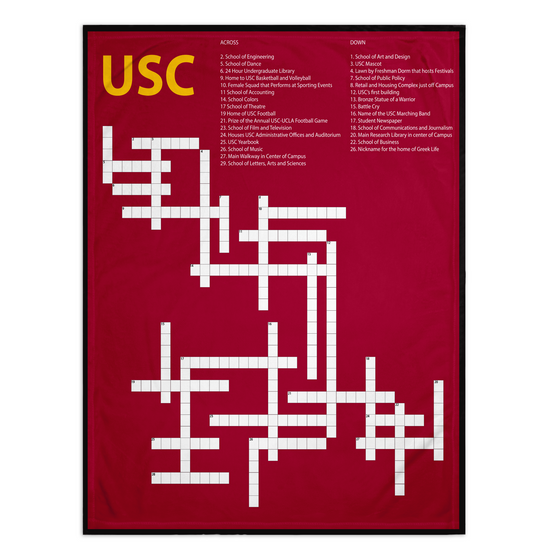USC Crossword Puzzle Picnic Blanket-Unsolved
