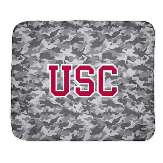 Camouflage Sherpa Throw Blanket